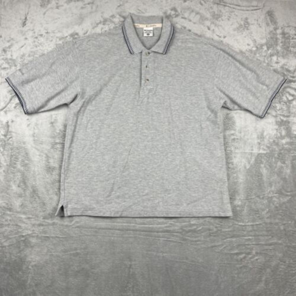 Vintage Columbia Sportswear Polo Shirt Men's M Grey 100% Cotton‎
